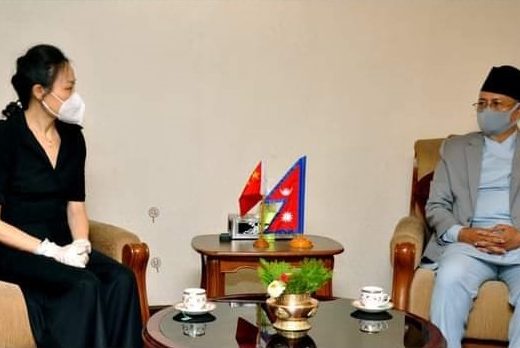 Chinese Ambassador Hou meets Home Minister Khand