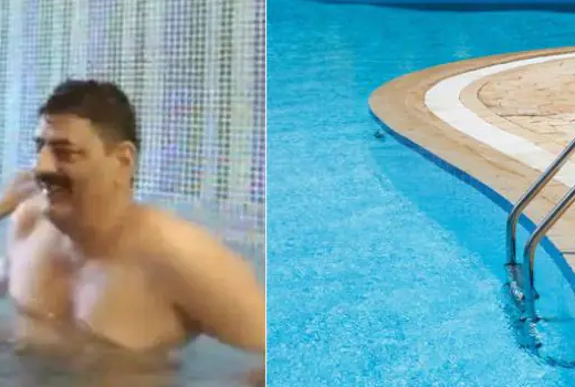 DSP का स्विमिंग पूल के अश्लील हरकतका वीडियो लीक, 6 साल का बेटा भी था मौजूद