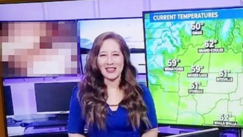 Porn video started playing during live news, anchor kept reading weather news