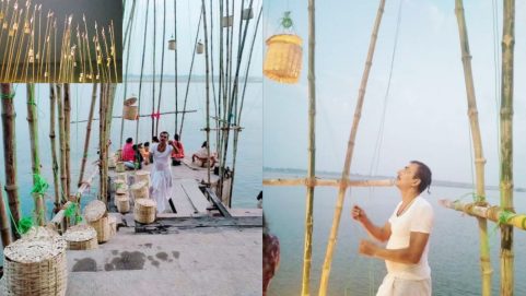 varanasi akashdeep lamp lit on ganges banks salute to the martyred soldiers in varanasi