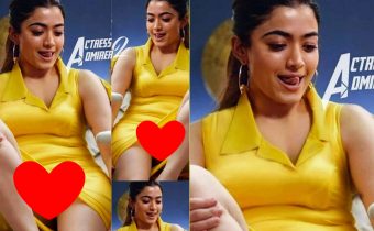 entertainment bollywood news story rashmika mandanna oops moment in yellow dress suffers wardrobe malfunction in an event