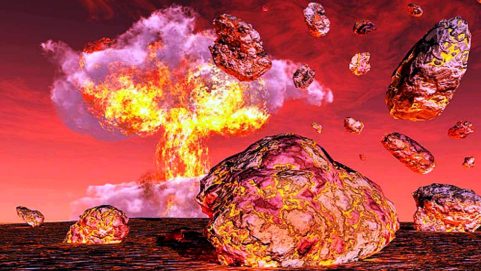 asteroid shower on mars