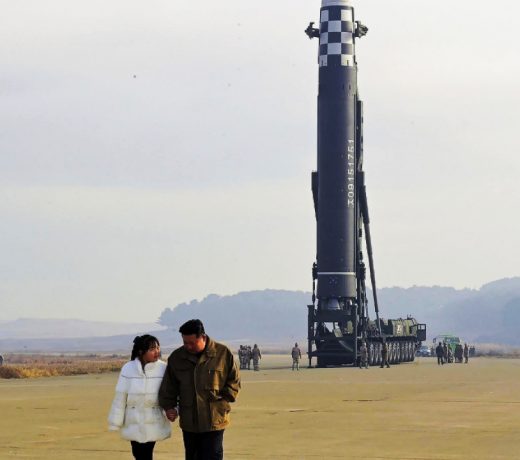 North Korea unveils Kim’s daughter at missile launch site