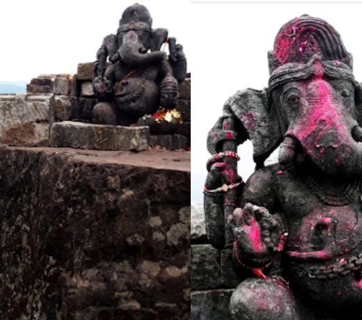 विशाल पत्थर ढोलकल पर्वत पर भगवान गणेश की 9वीं शताब्दी की मूर्ति : भगवान गणेश सभी के दाहिने हाथ हैं