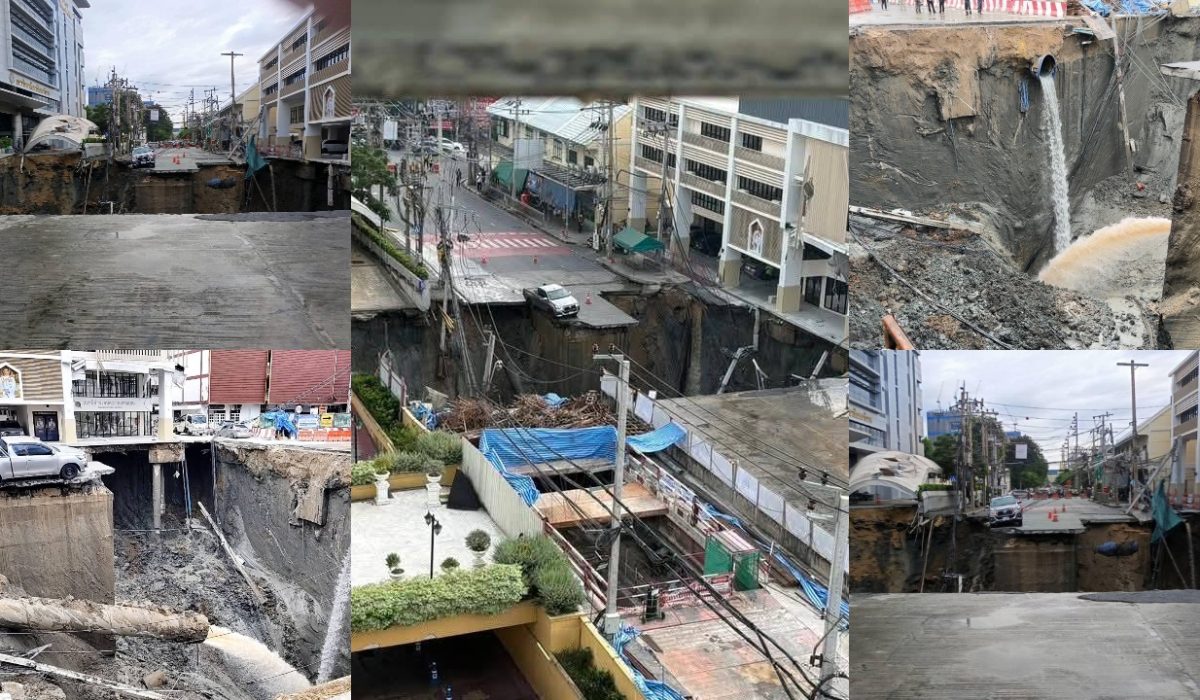 A 50-meter-deep sinkhole suddenly opened in front of a hospital in the capital