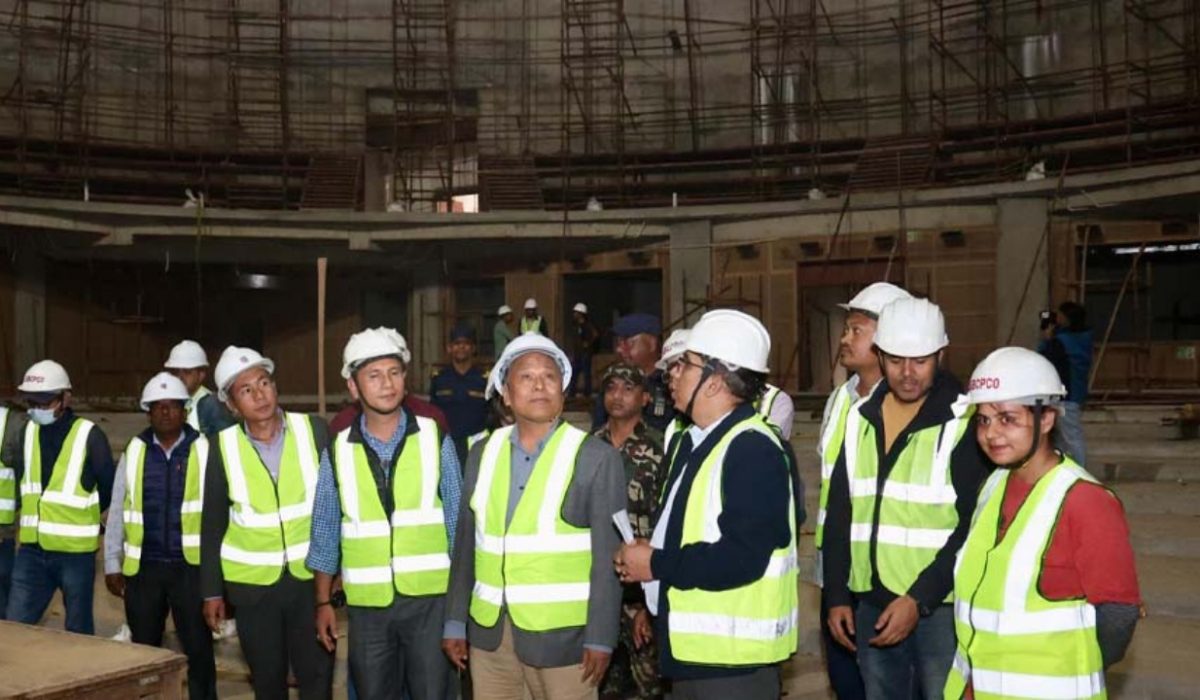 Minister Ghising Directs Completion of Federal Parliament Building in Singha Durbar on Time