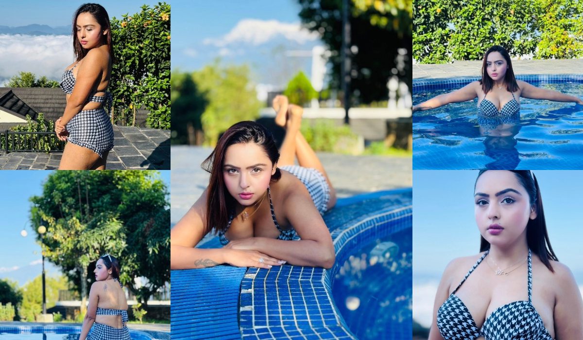 Stunning photos of a popular model from a Pokhara resort go viral