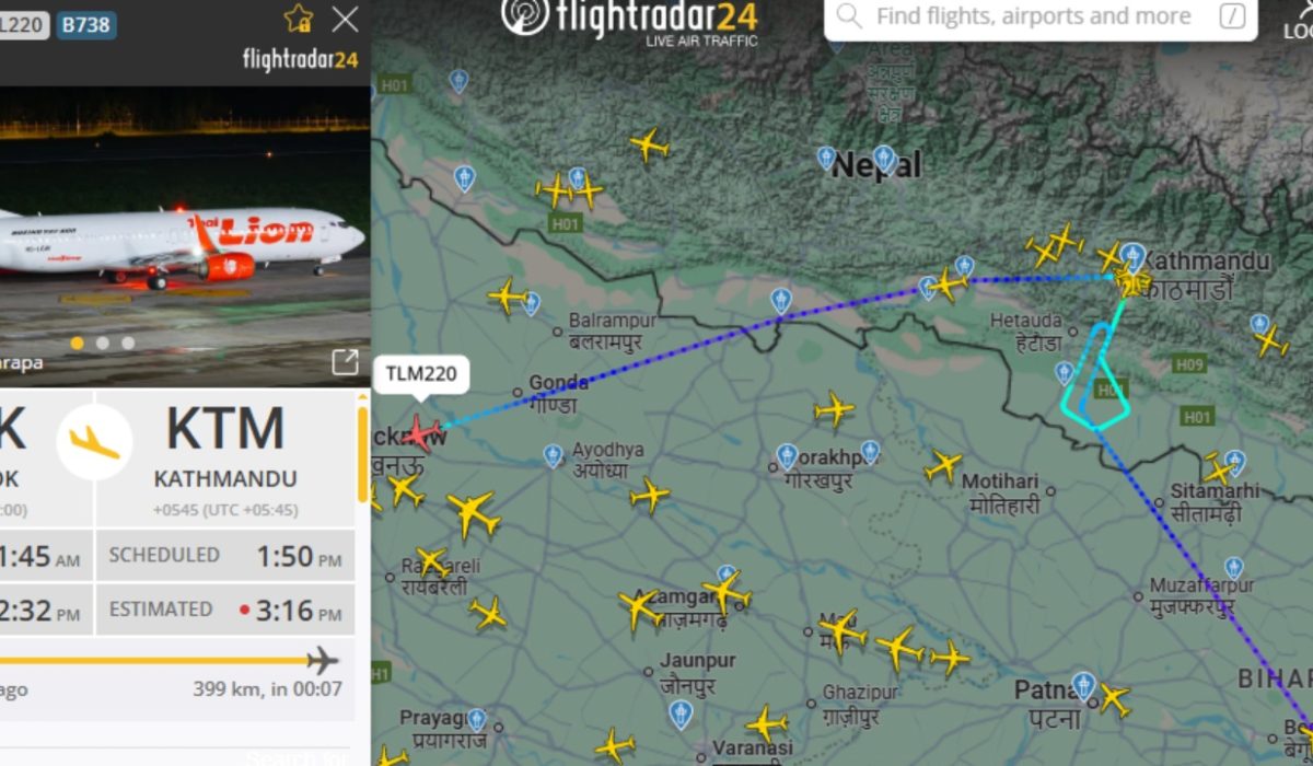 Why did the plane coming to Kathmandu suddenly arrive in Lucknow?