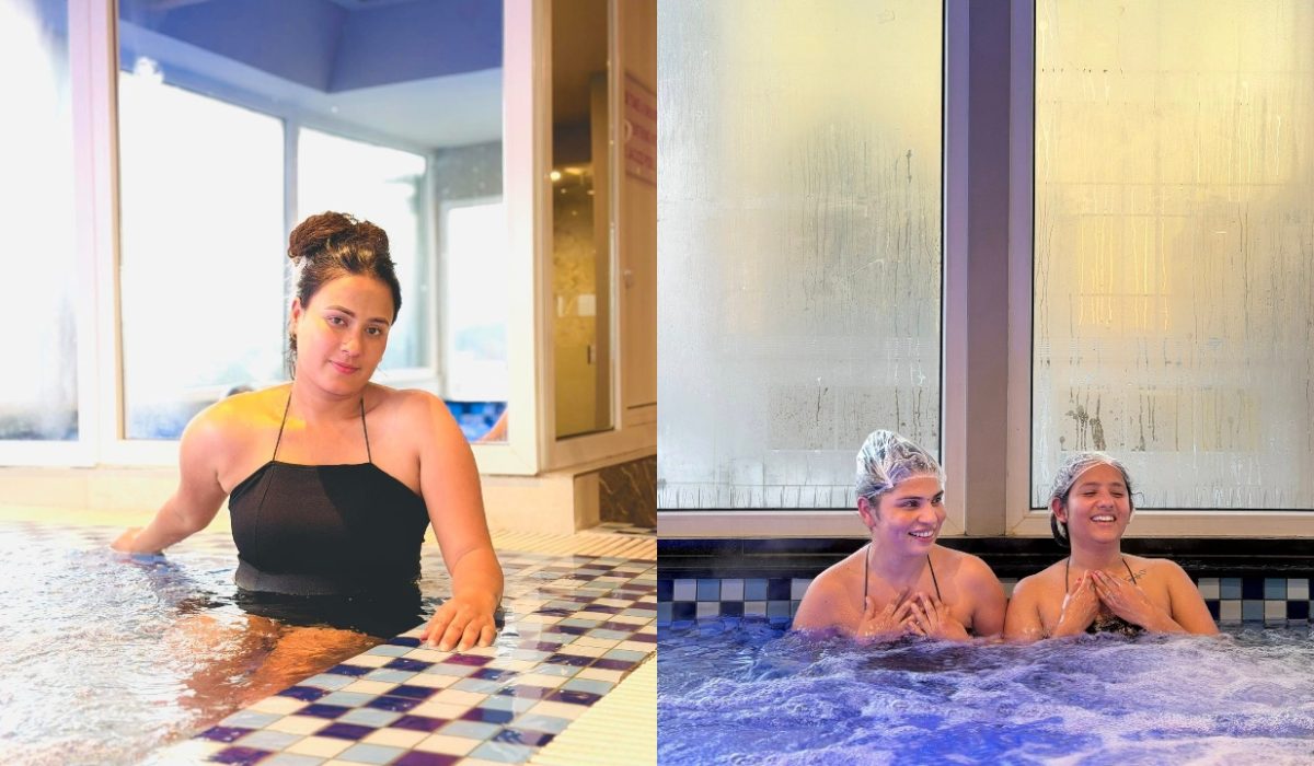 A famous model seen in this condition at a spa in Thamel; the photo goes viral