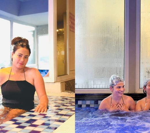 A famous model seen in this condition at a spa in Thamel; the photo goes viral