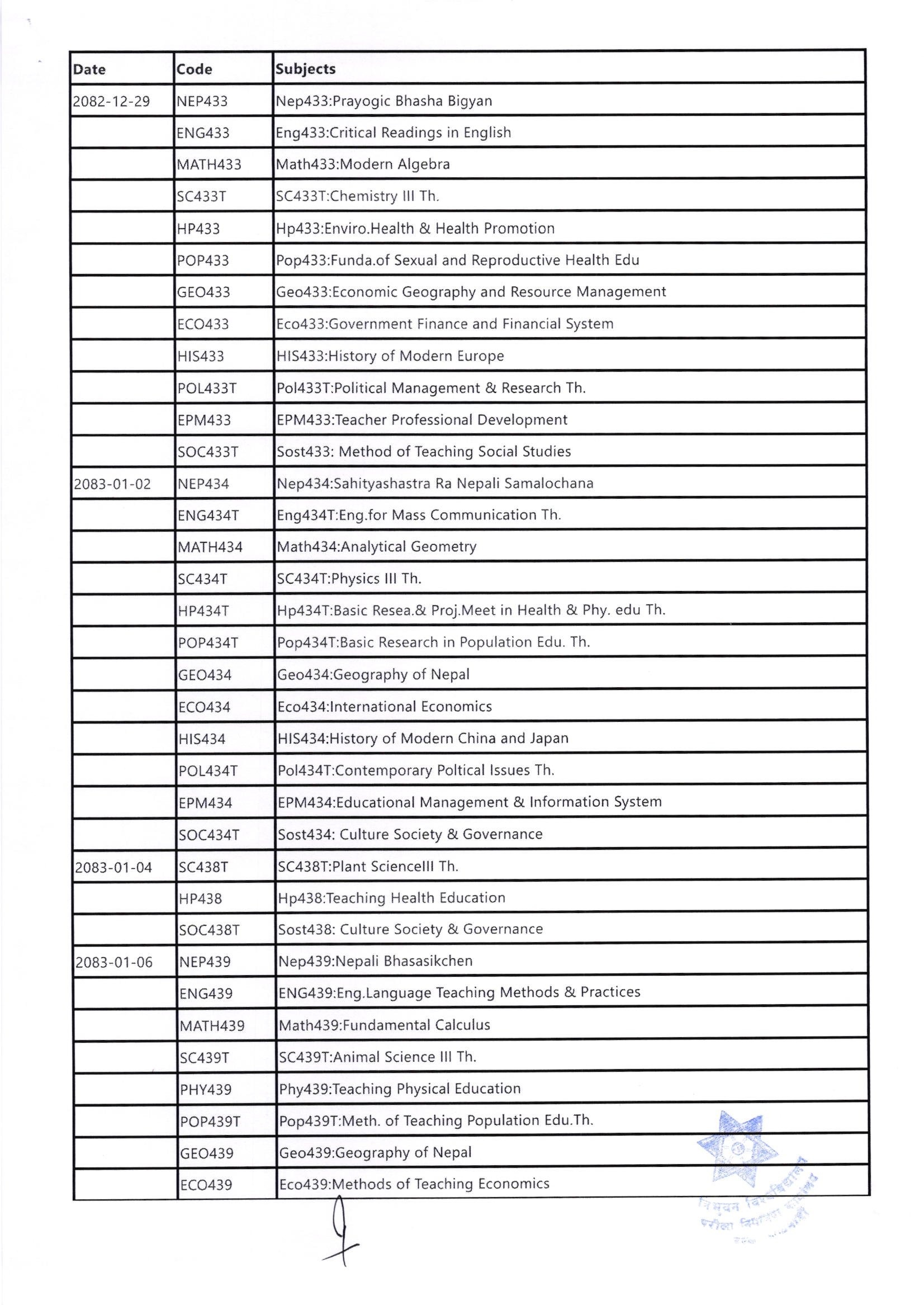 Tribhuvan University Publishes Exam Schedule 5 1771934809 00005