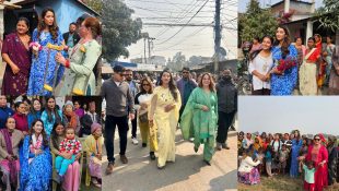 Sabina Kafle campaigning for Balen (Photos)